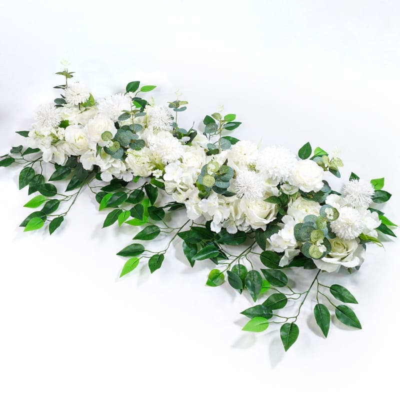 Art Floral Centre de Table Allongé Blanc