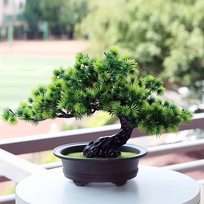 Bonsaï Pin Artificiel Vert Plastique