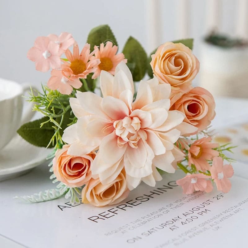 Bouquet Fausses Fleurs Champagne