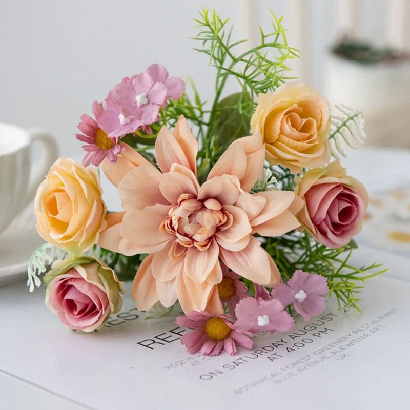 Bouquet Fausses Fleurs Multicolore