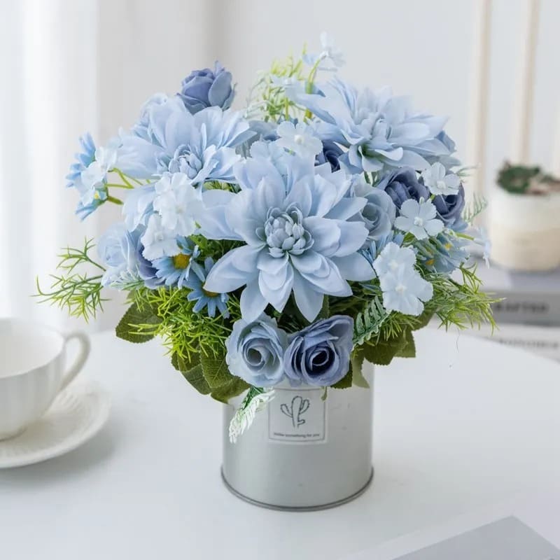 Bouquet Fausses Fleurs Vase