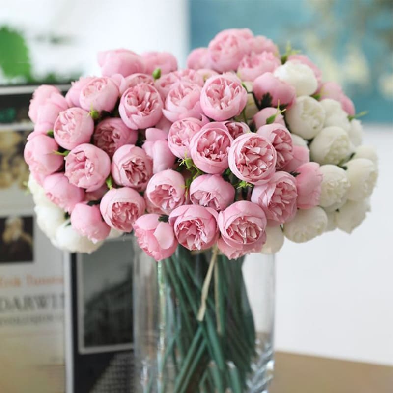 Bouquet Fausses Pivoines Fleurs