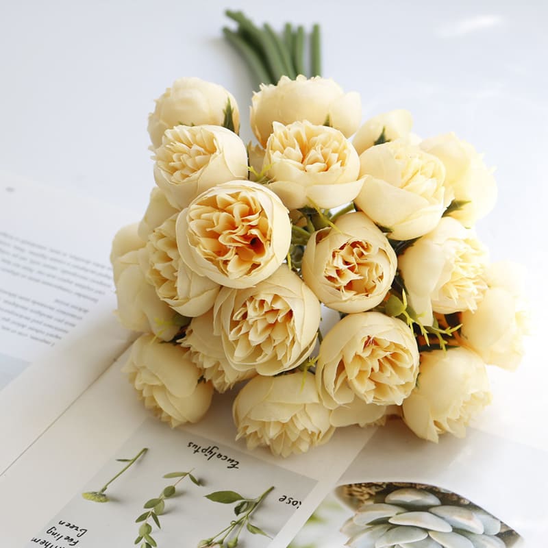Bouquet Fausses Pivoines Jaune