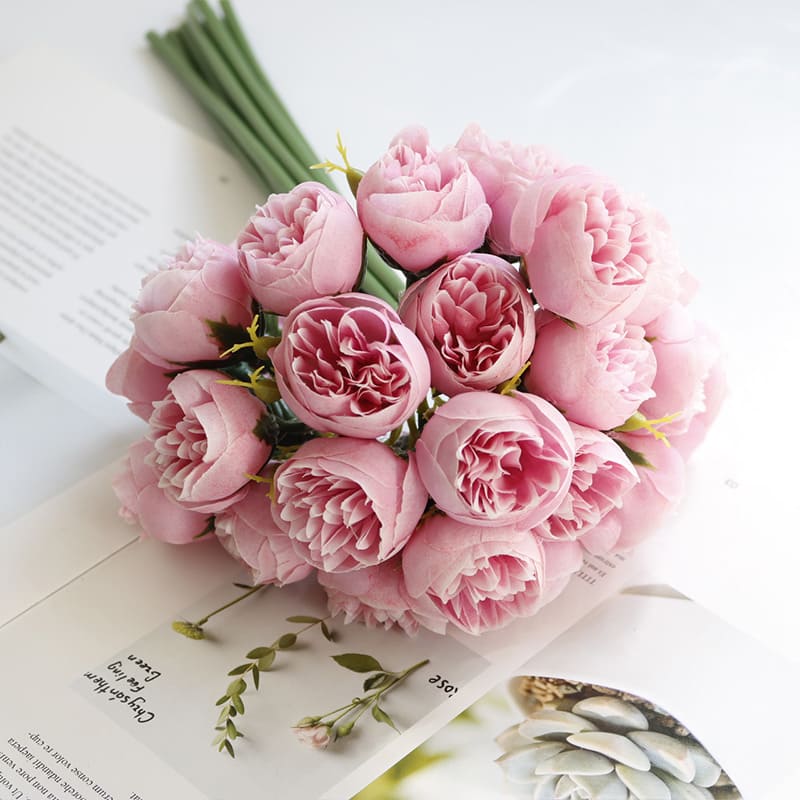 Bouquet Fausses Pivoines Rose