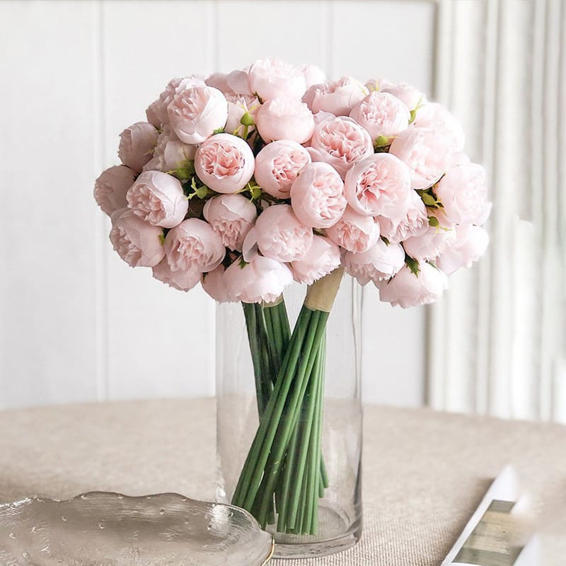 Bouquet Fausses Pivoines Vase