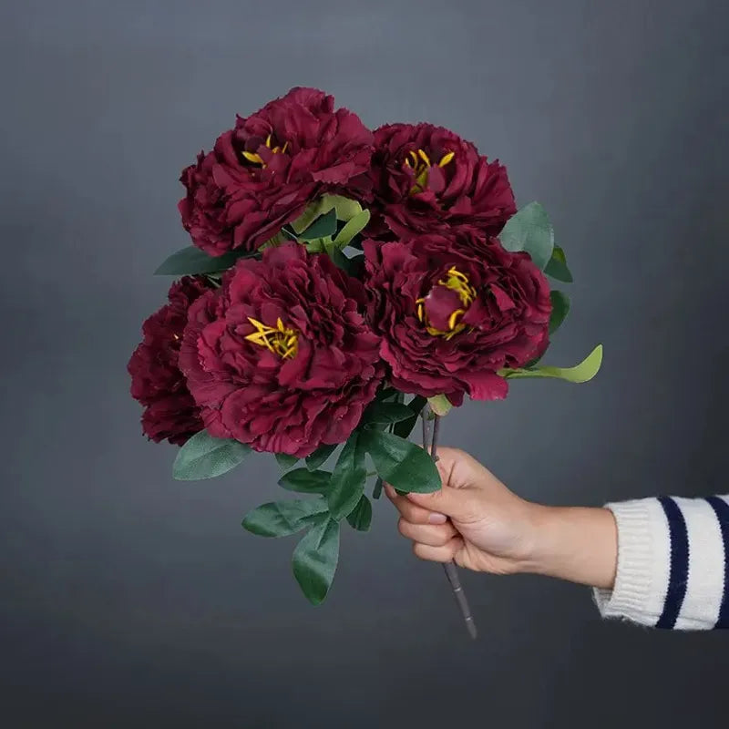 Bouquet Pivoines de Chine Rouge Foncé