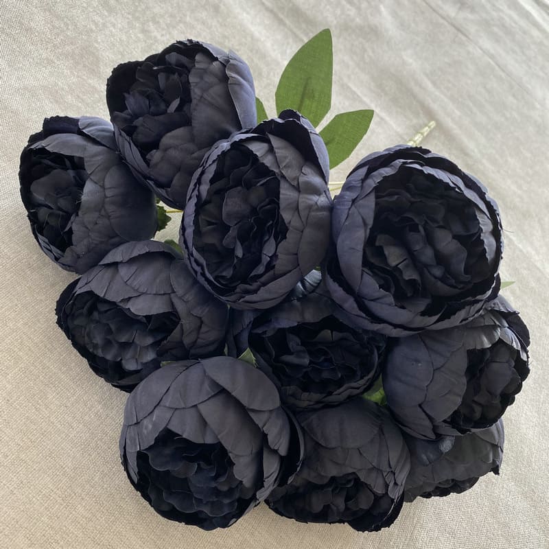 Bouquet de 10 Pivoines Artificielles Noires