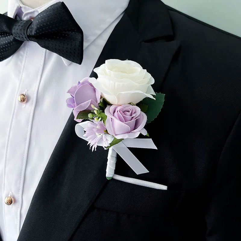 Bouquet de Fleurs Mariage Blanc et Violet