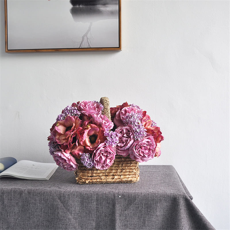 Bouquet de Pivoines et d'Anémones Artificielles