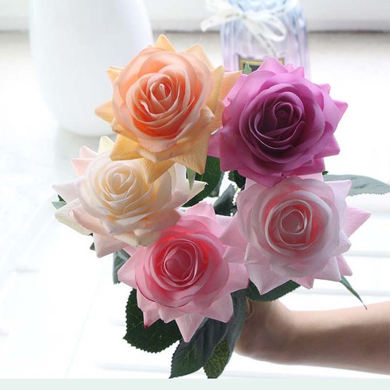 Bouquet de Roses Artificielles Multicolores