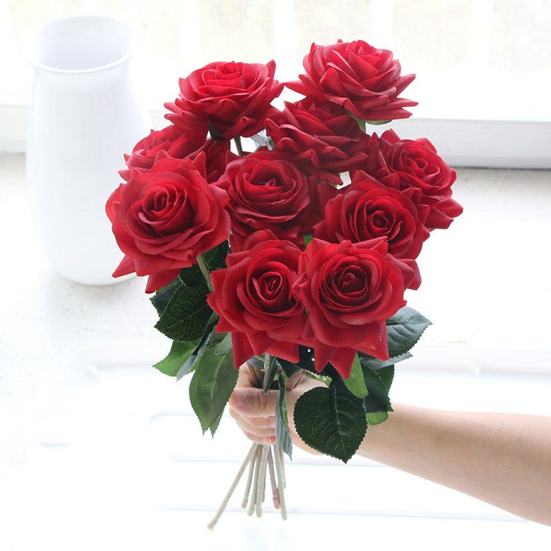 Bouquet de Roses Artificielles Rouge