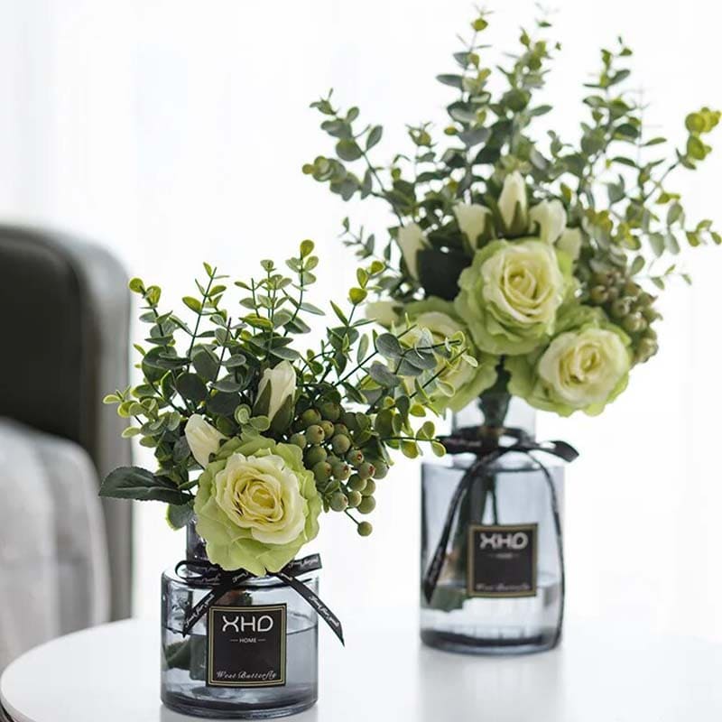 Bouquet de Roses et d'Eucalyptus Intérieur