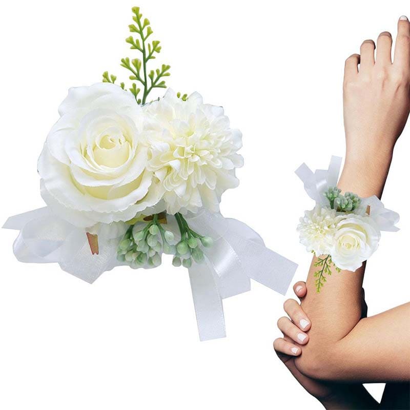 Bracelet Fleur Mariage Blanc