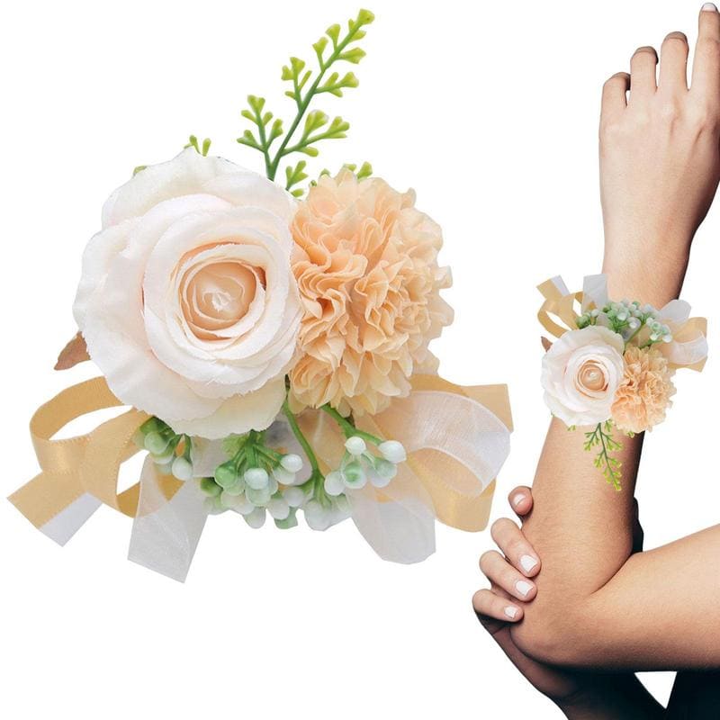 Bracelet Fleur Mariage Champagne