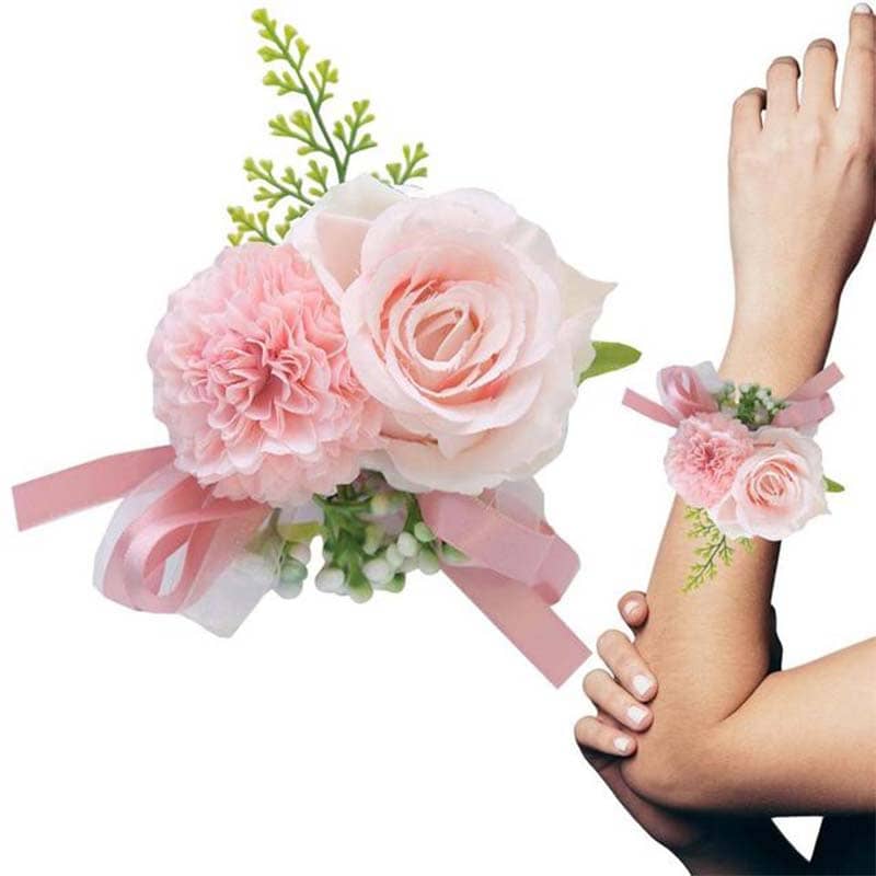 Bracelet Fleur Mariage Rose