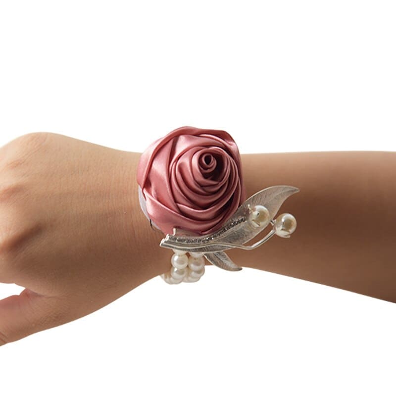 Bracelet de Rose Mariage Rose Foncé
