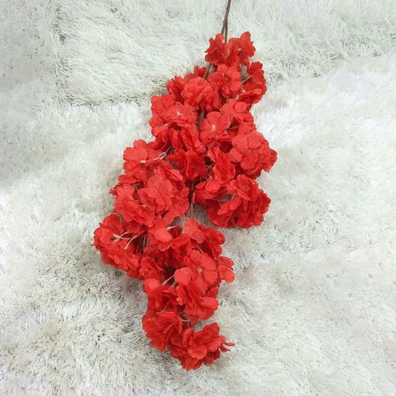 Branche Fleur de Cerisier Rouge