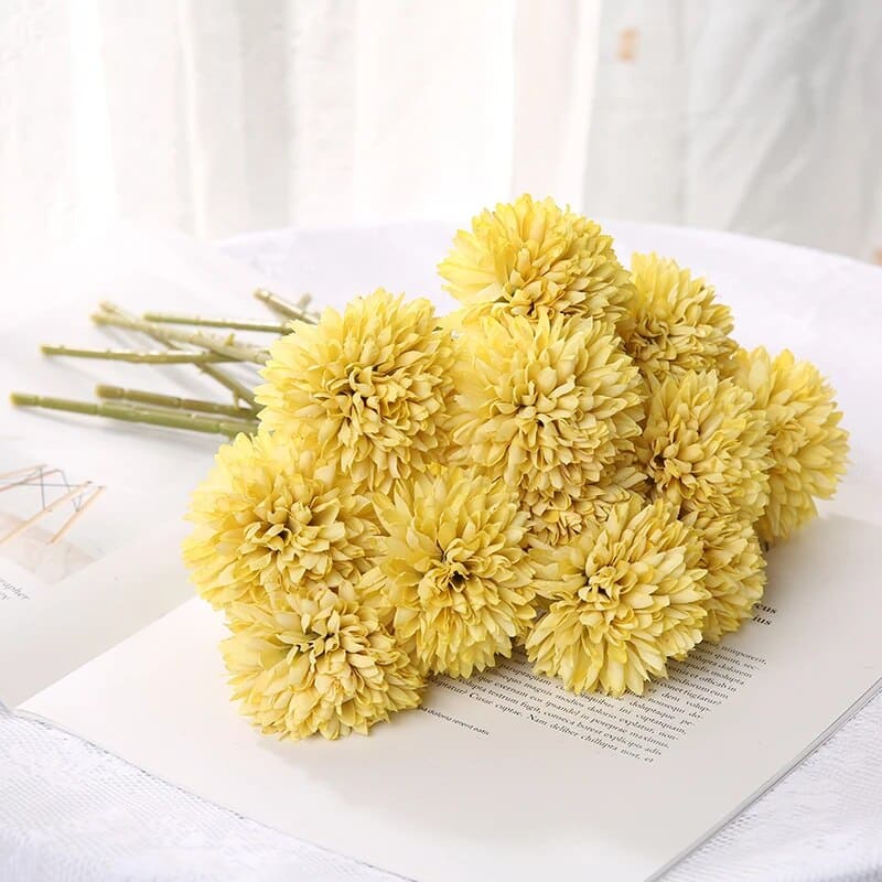 Chrysanthème Artificiel Jaune
