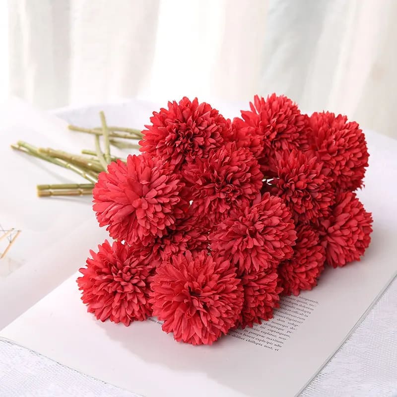 Chrysanthème Artificiel Rouge