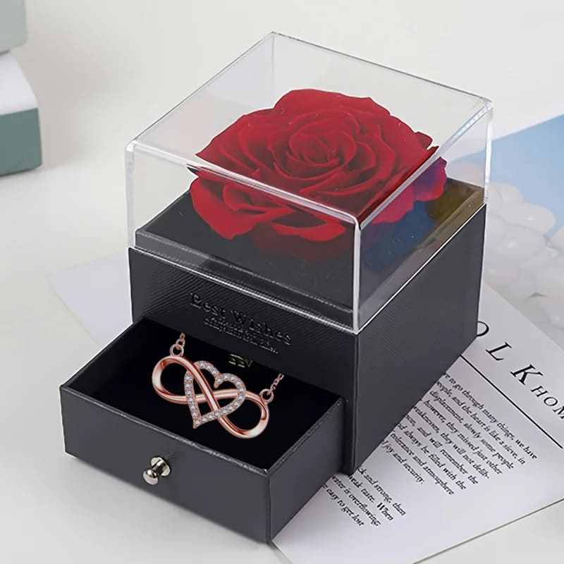 Collier Infini Saint Valentin - Rose Éternelle
