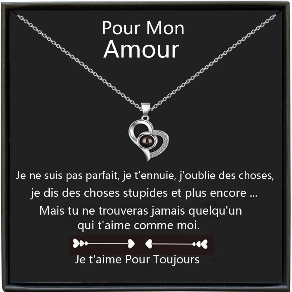 Collier Je T'aime en 100 Langues Mot d'amour
