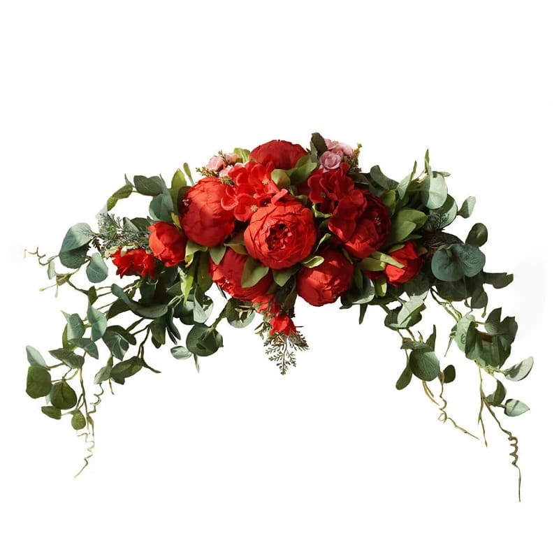 Composition Fleurs Artificielles Rouge