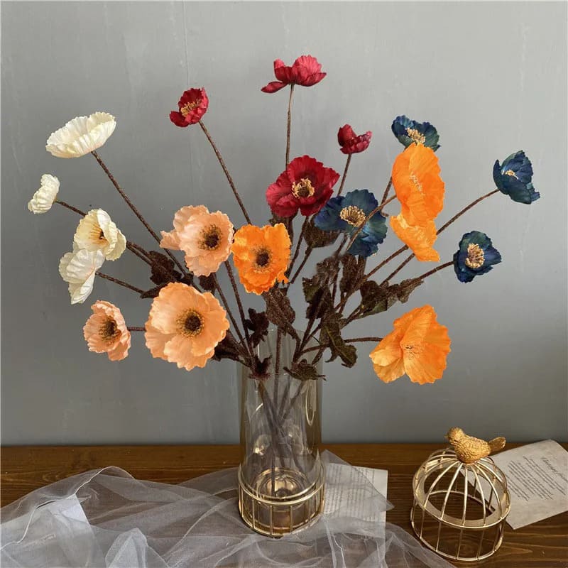 Coquelicot Artificiel Vintage Bouquet