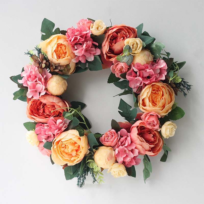 Couronne de Pivoines Rose Jaune