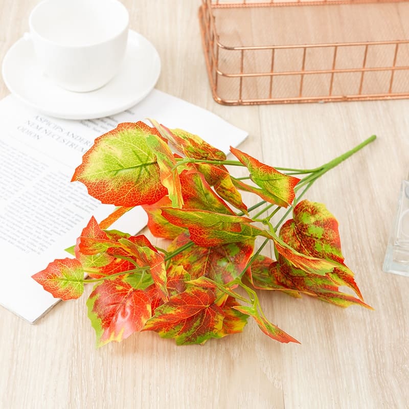 Déco Fausse Plante Rouge et Vert