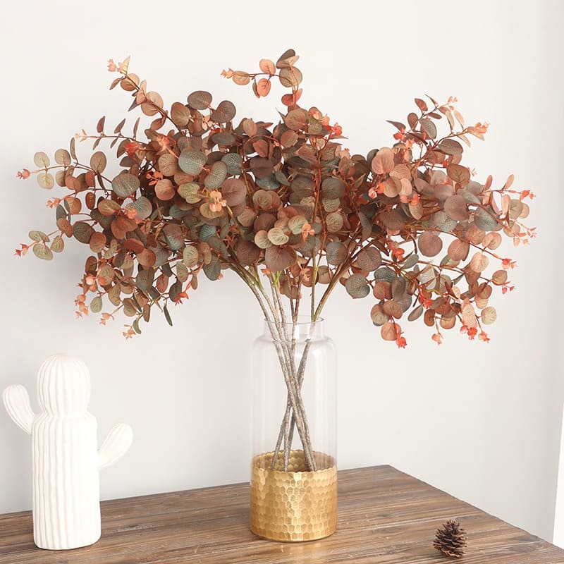 Acheter des Branche décorative d'Eucalyptus YURUO, orange, 90cm