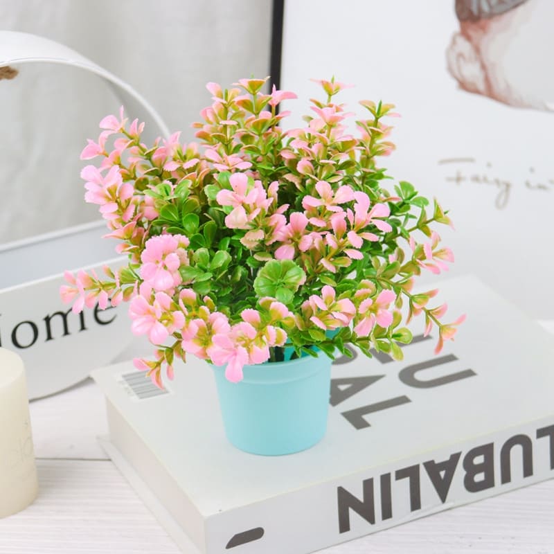 Fleurs Artificielles Roses en Pot