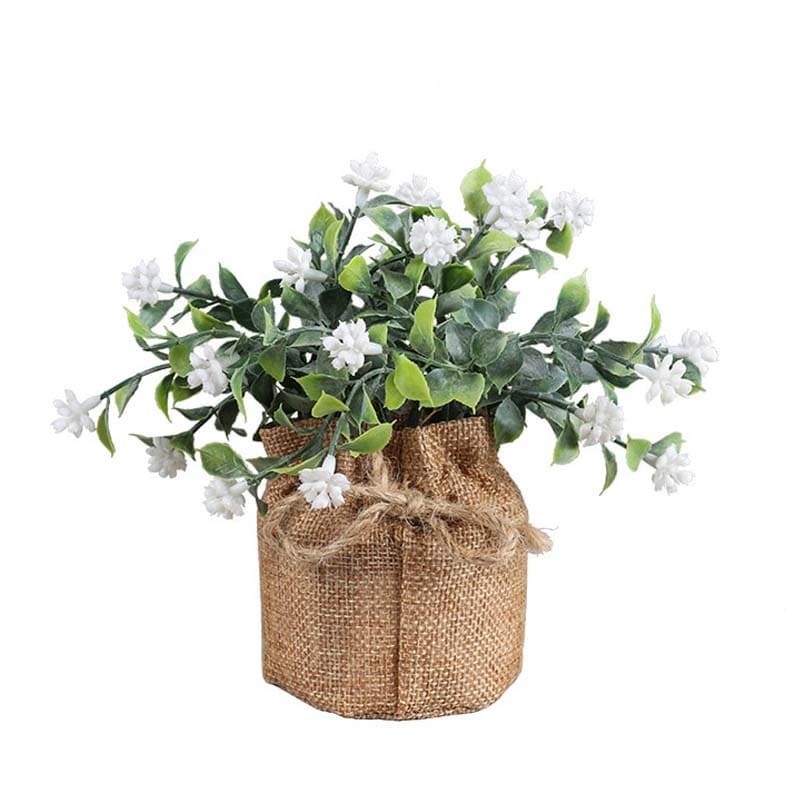 Fausse Fleur en Pot Blanc