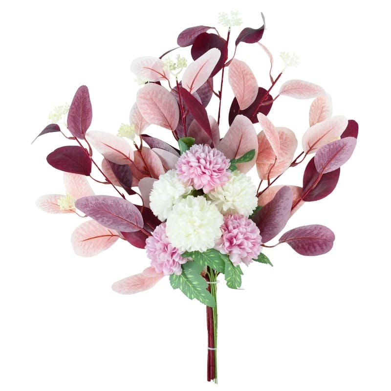 Faux Hortensia Rose Clair et Bordeaux
