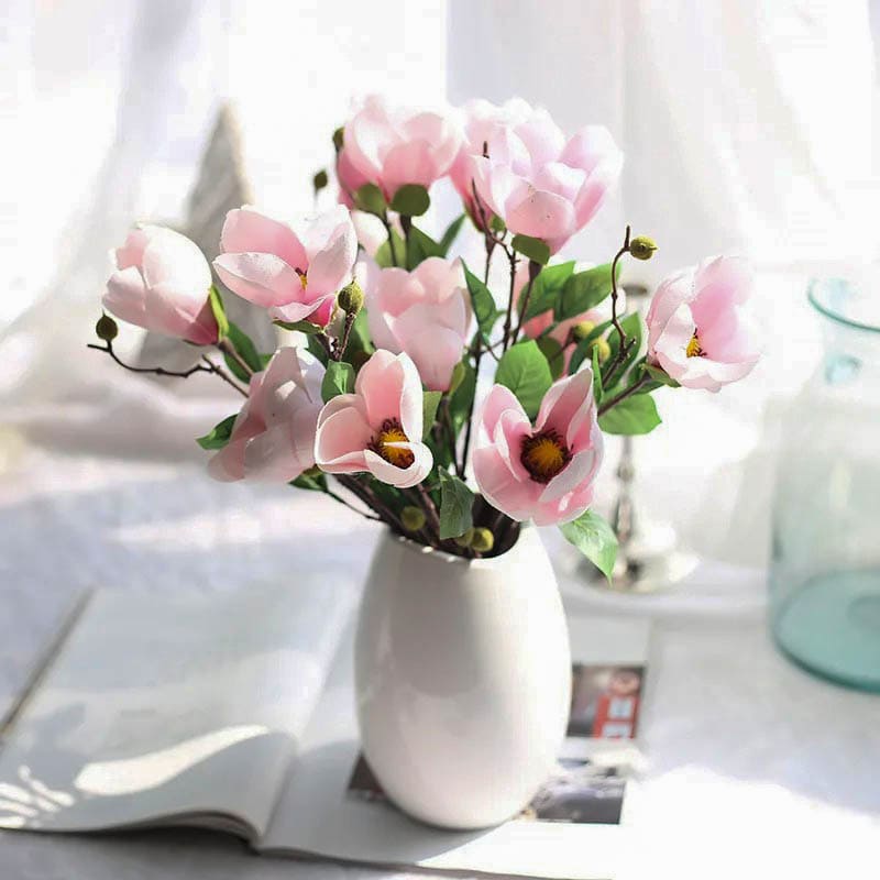 Faux Magnolia Vase