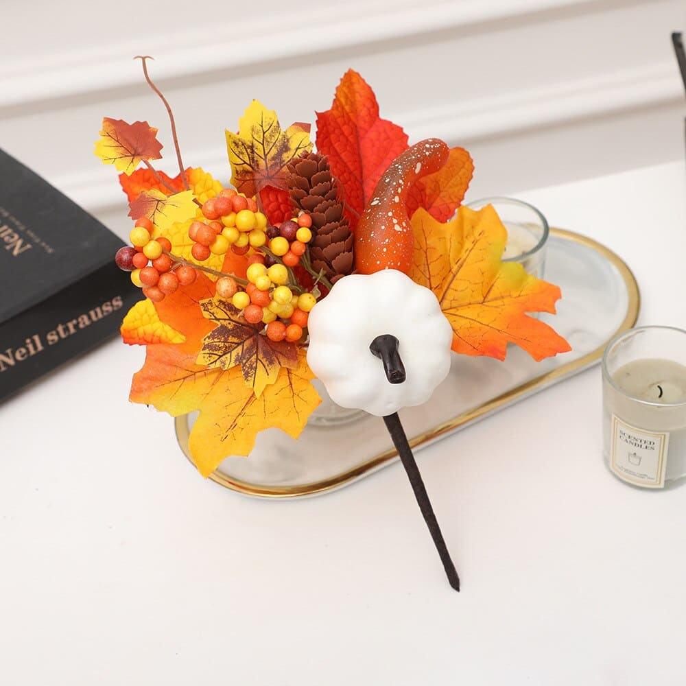 Feuille d'Érable Citrouille Blanche d'Halloween Ornements