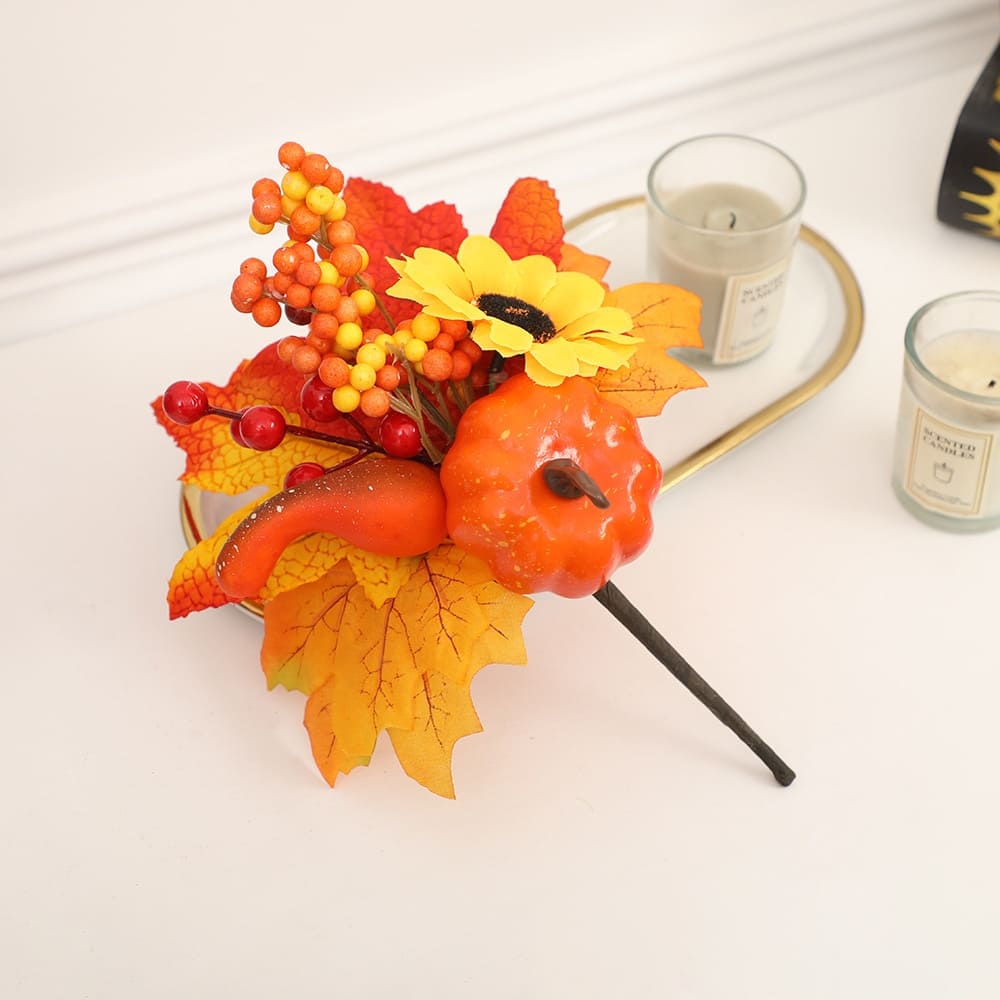 Feuille d'Érable Citrouille d'Halloween Fleur Jaune