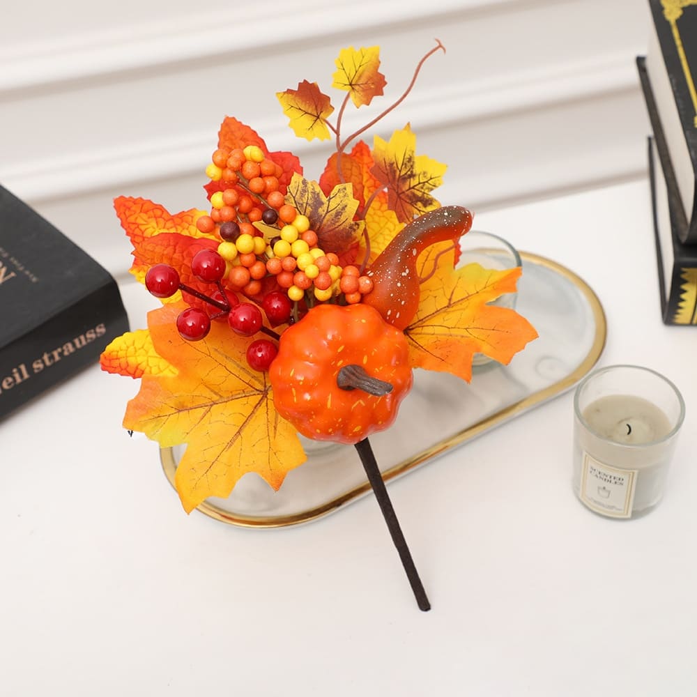 Feuille d'Érable Citrouille d'Halloween Orange Jaune