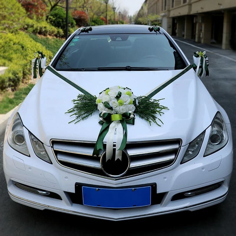 Fleur Voiture Mariage Champêtre Vert