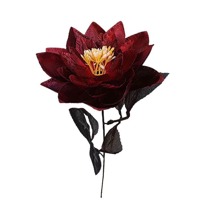Fleur de Lotus Artificielle Rouge Foncé