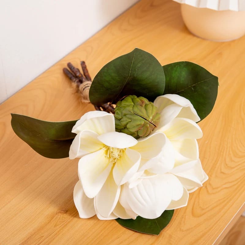 Fleur de Magnolia Artificielle Blanc