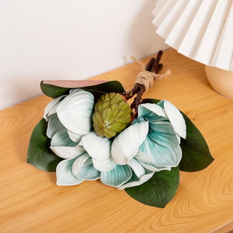 Fleur de Magnolia Artificielle Bleu