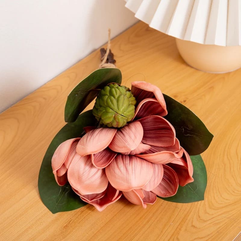 Fleur de Magnolia Artificielle Marron Clair