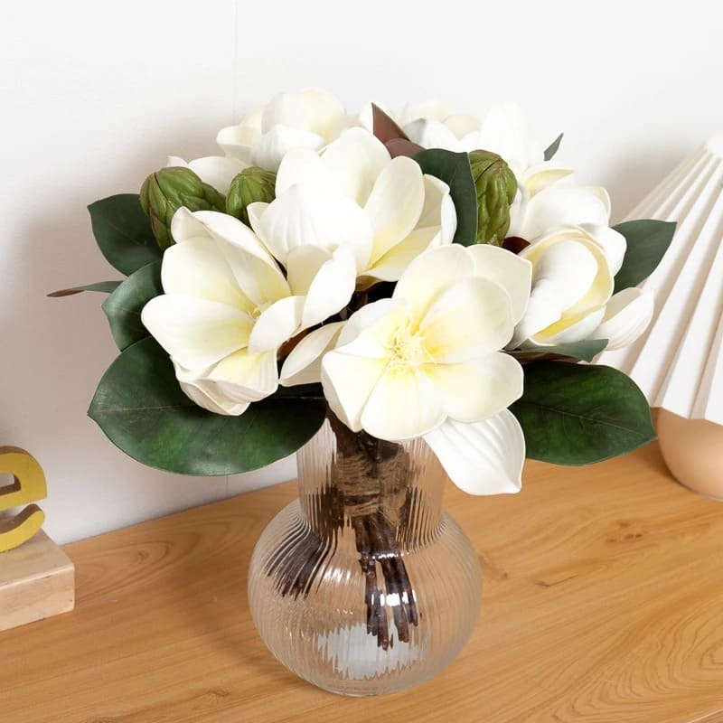 Fleur de Magnolia Artificielle Vase