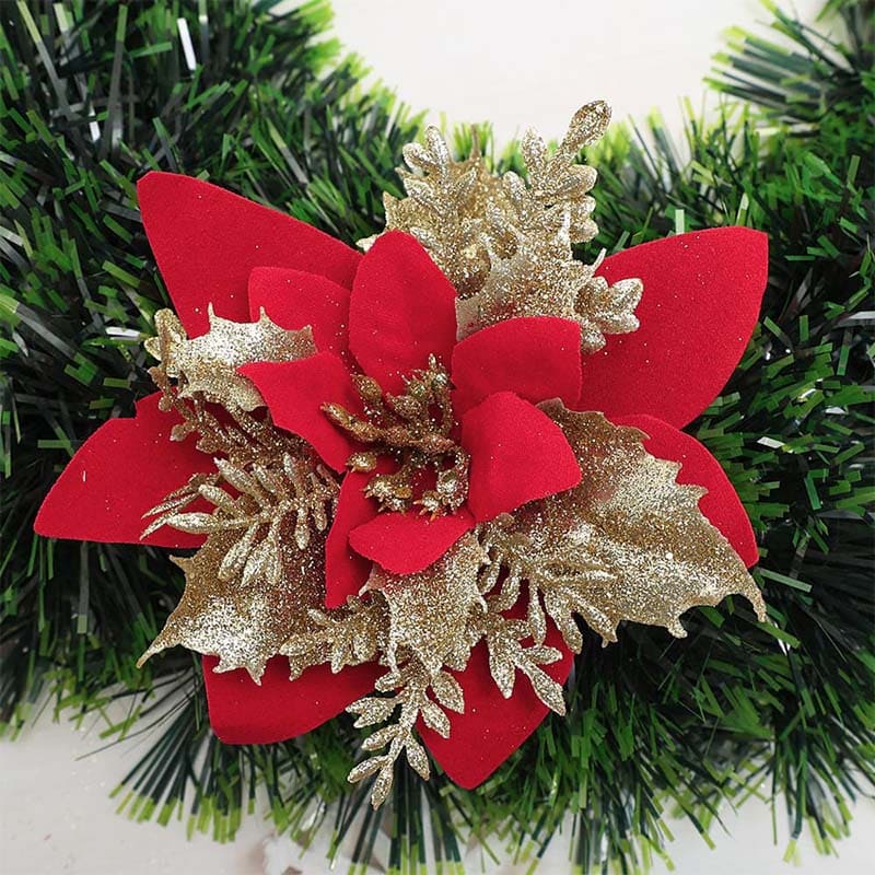 Fleur de Noël Rouge et Or