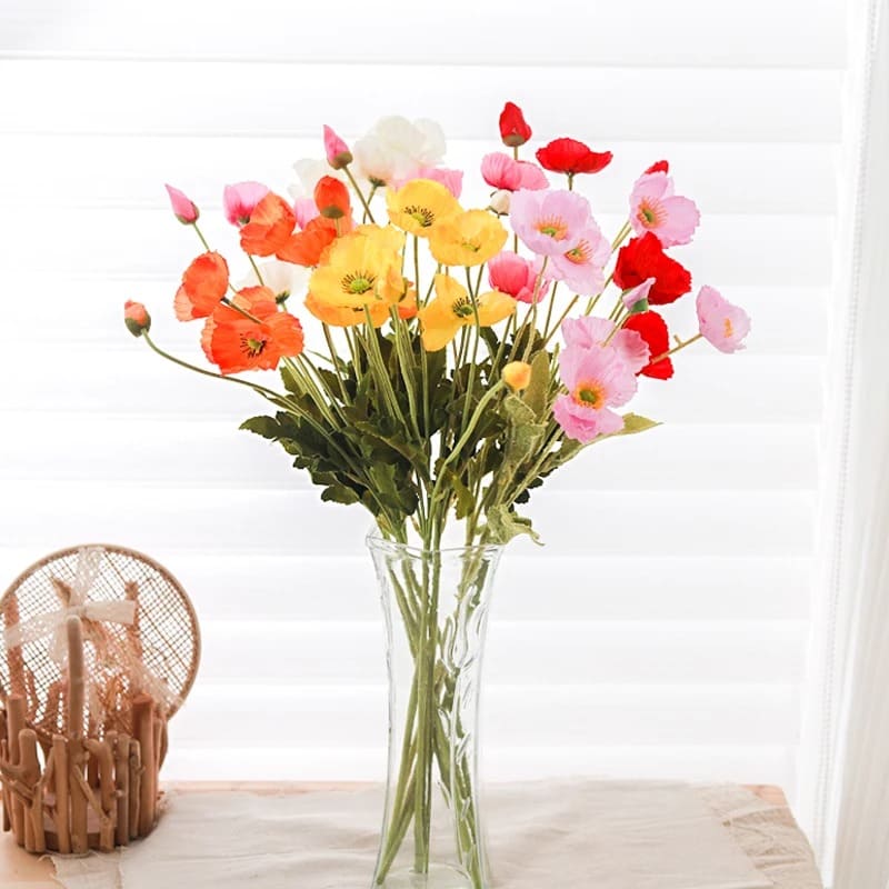 Fleurs Artificielles Coquelicots Bouquet