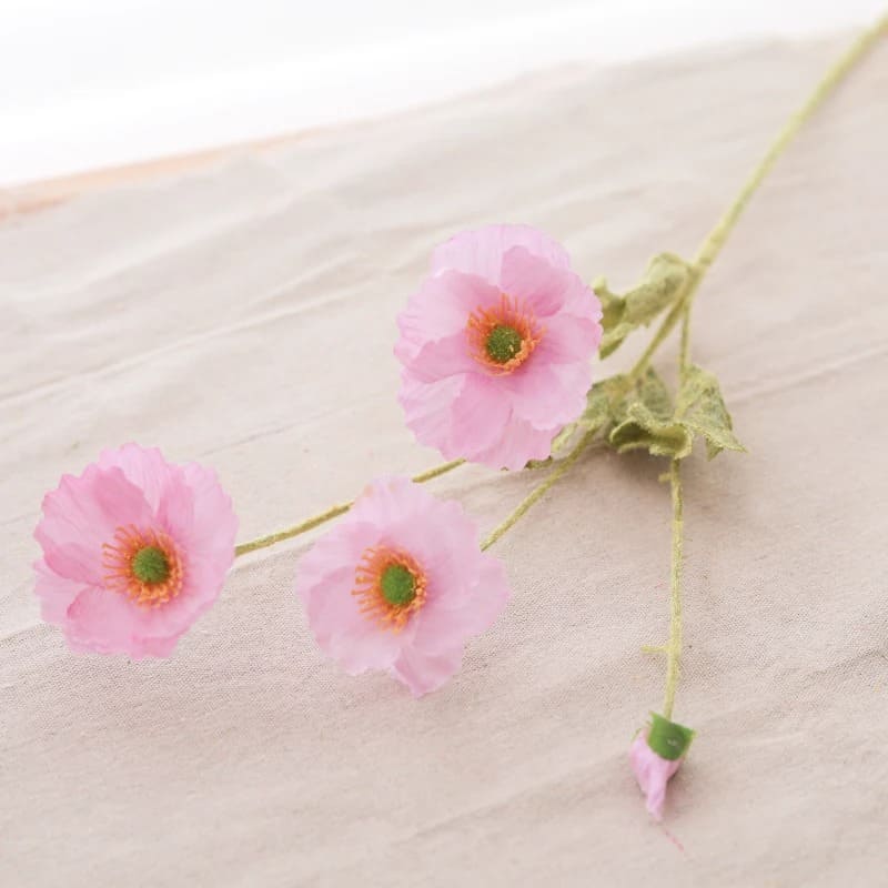 Fleurs Artificielles Coquelicots Rose Clair