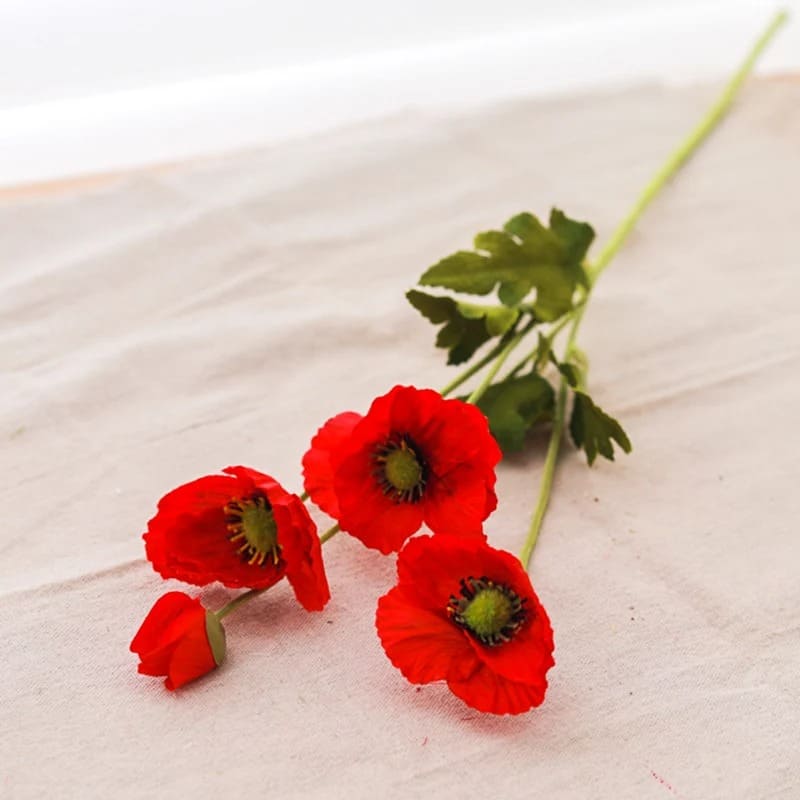 Fleurs Artificielles Coquelicots Rouge