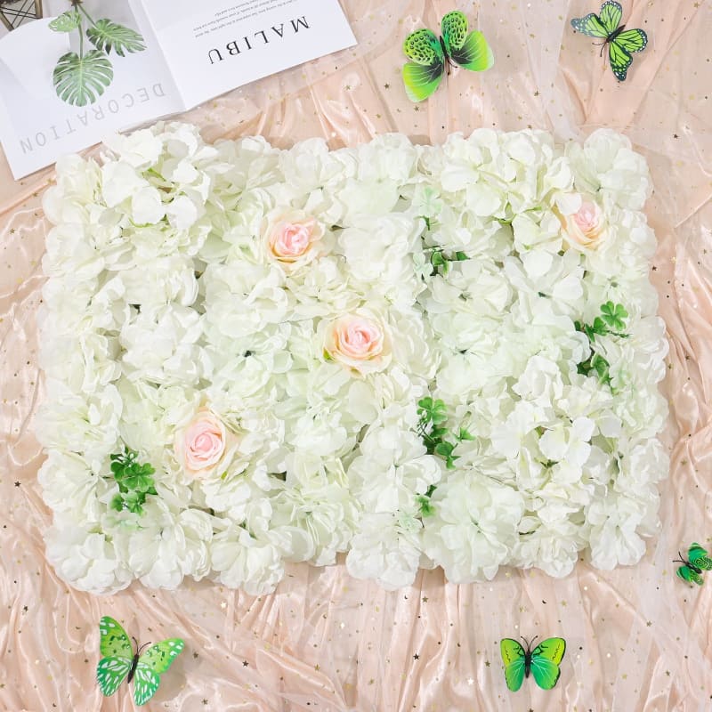 Fleurs Artificielles pour Extérieur Blanc et Vert