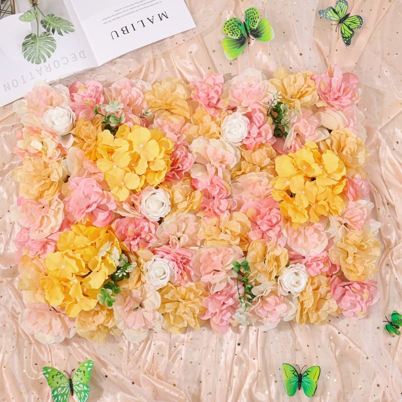 Fleurs Artificielles pour Extérieur Jaune, Blanc, et Rose