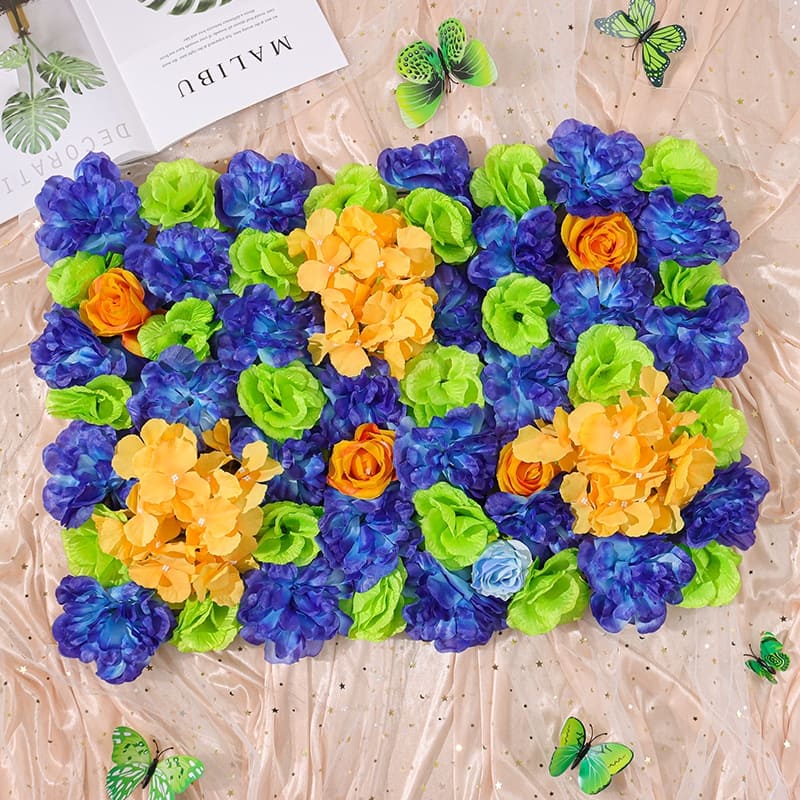 Fleurs Artificielles pour Extérieur Jaune, Bleu et Vert
